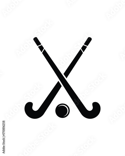 Crossed hockey sticks and puck icon