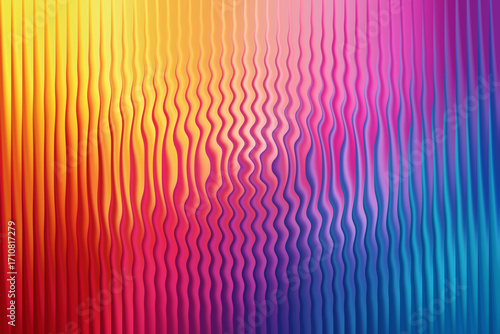 Abstract background with vibrant rainbow gradient and wavy vertical lines