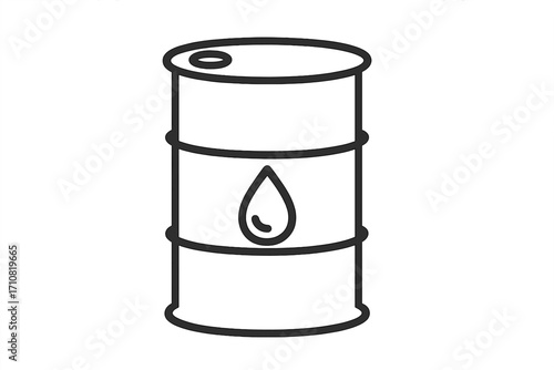 Oil barrel line icon. Crude petroleum drum symbol. Fuel, gas, diesel container. Energy and power industry concept. Vector illustration for topics like price, and resources.