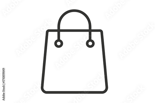 Shopping bag line icon. E-commerce symbol for online shopping and retail store. Vector illustration for purchase, buy, and sale concept. Minimalist outline pictogram for web.