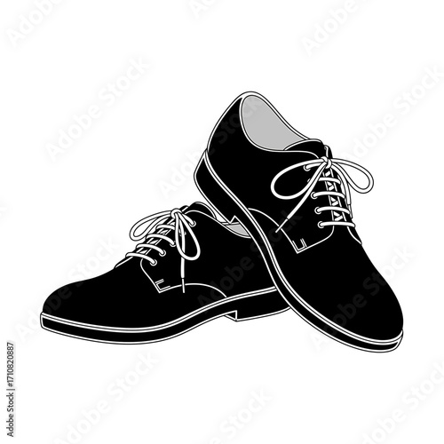Classic Black Leather Oxfords with LaceUp Detail