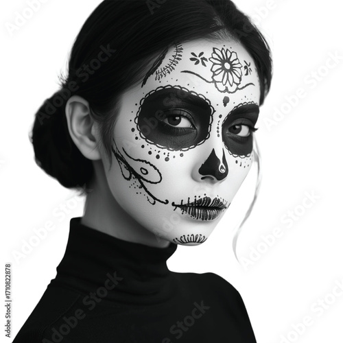 portrait of a young woman with a mask