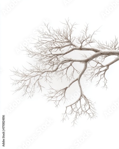 Wallpaper Mural Bare Tree Branches Against White Background for Minimalist Art Torontodigital.ca