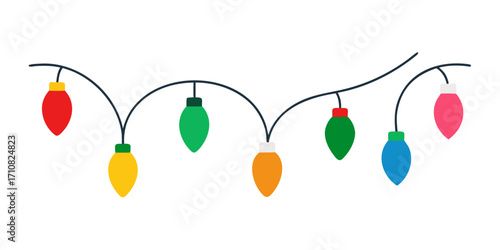 Christmas light bulbs vector on white background