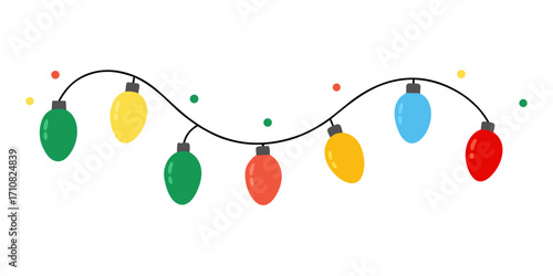 Christmas light bulbs vector on white background