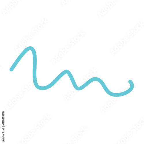 A fluid, minimalist abstract wavy line in calming aqua blue, offering a versatile graphic element for contemporary digital design, stylish backgrounds, and creative concepts