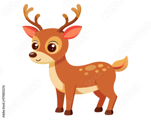 Deer vector icon,Cute reindeer vector on white background