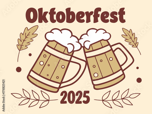 Vector celebration flyer template for traditional German beer