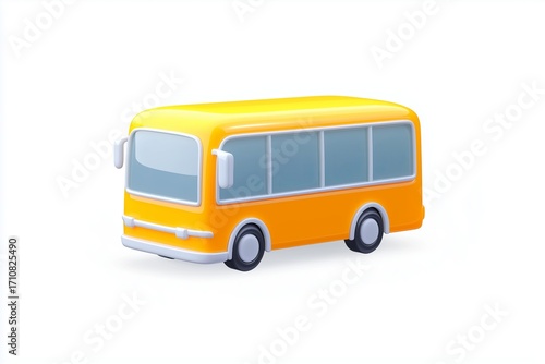 Bus icon, cartoon style, white background
