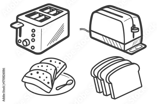 toaster and bread