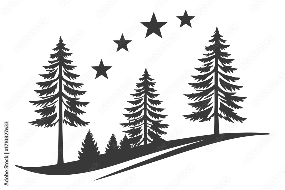 Obraz premium winter forest vector