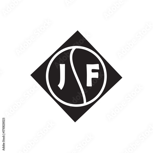  JF creative circle letter logo concept. JF letter design.