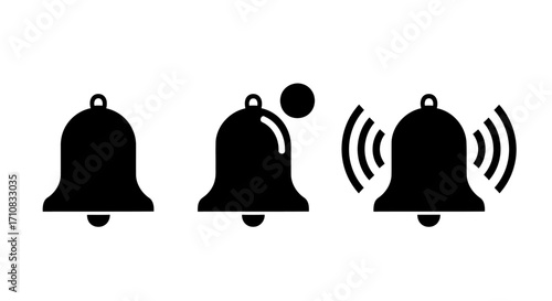 Notification bell vector icon collection
