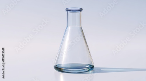 Empty glass erlenmeyer flask