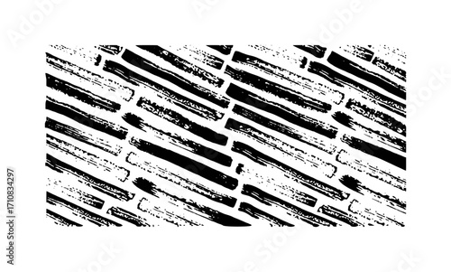 Abstract Black and White Brush Stroke Pattern Background