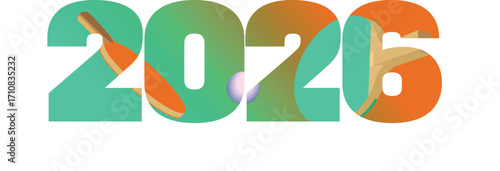 Ping png poster, annual sports calendar, New Year 2026, international table tennis competition schedule, banner, sports game decor. Racquet sports, tennis training, activities