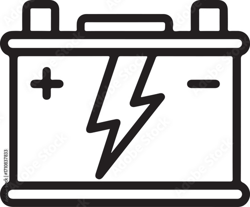 Car battery icon with lightning bolt symbol