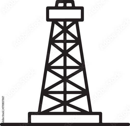Simple outline drawing of an oil derrick