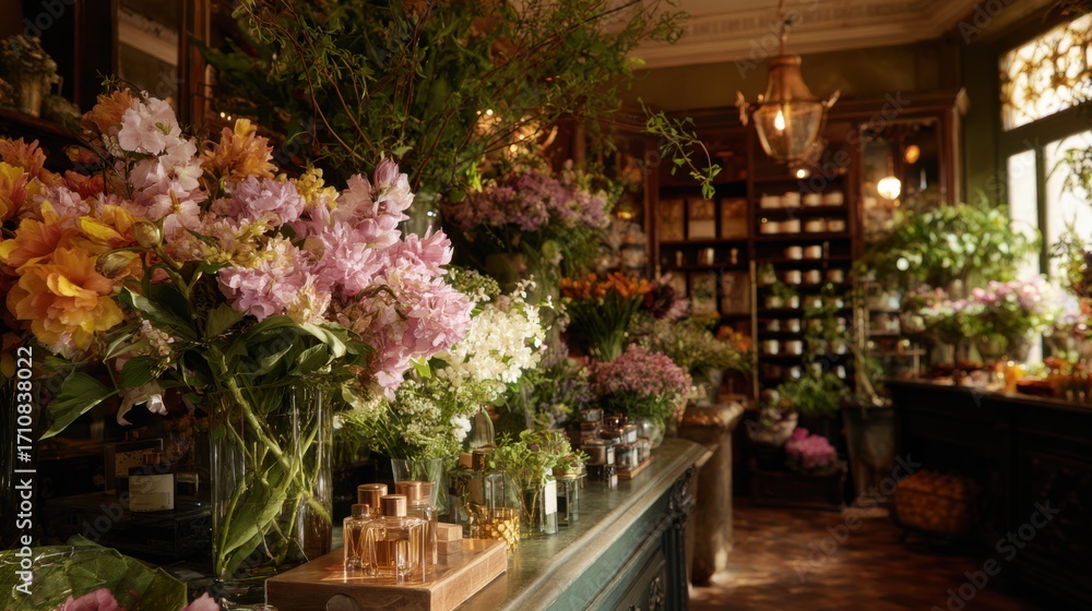 Fototapeta premium Relaxing atmosphere in a fragrant flower shop