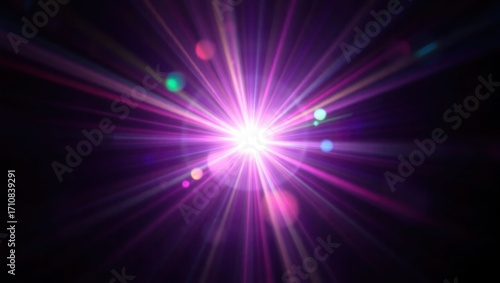 Blurred rainbow refraction overlay effect. Light lens prism effect on black background. Holographic reflection, crystal flare leak shadow overlay. Colorful rainbow disco ball light