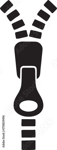 Zipper silhouette vector illustration, simple and modern design for fashion and accessories.