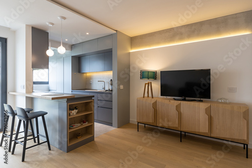 Open-concept kitchen and dining area in modern home
