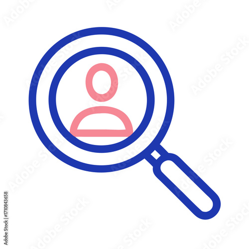 Find person search user profile magnifying glass job applicant employee recruitment headhunting hr icon