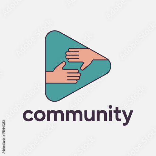 Supportive Community and Unity Symbol Featuring People and Family