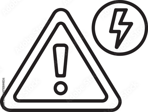 Warning sign for electrical hazard danger symbol