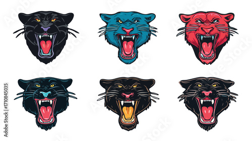 Fierce Panther Mascot Collection with Versatile Panther Logos for Designs