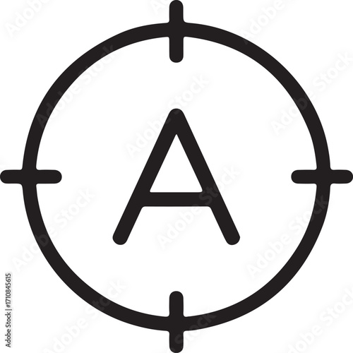 Target with letter a in the center