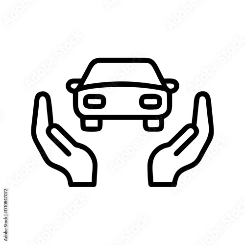Car insurance protection auto vehicle safety transport automobile coverage secure hands care concept