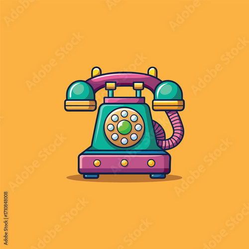 Cartoon classic telephone illustration art
