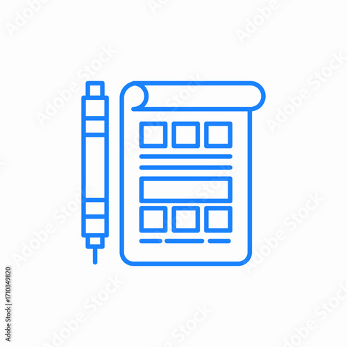 document pencil notes icon sign vector