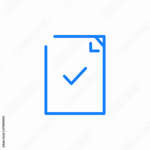 document tick approved icon sign vector