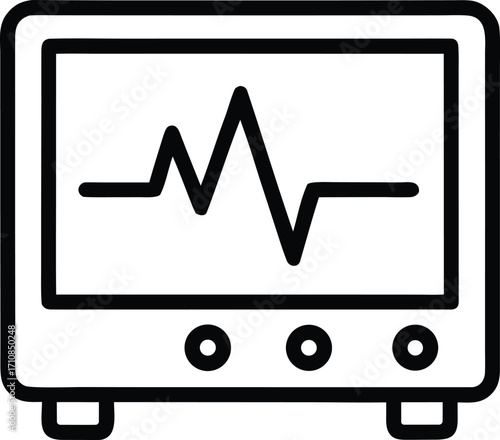 Heart Monitor Screen Icon outline vector icon