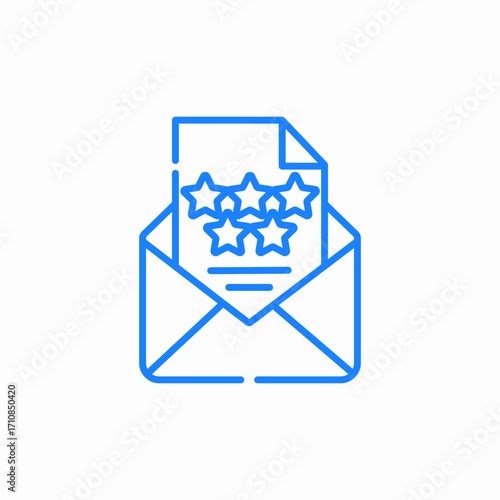envelope star review icon sign vector