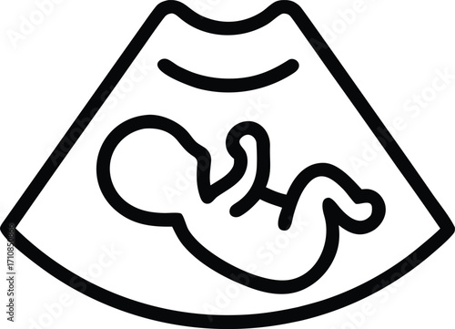 ultrasound scan baby outline vector icon