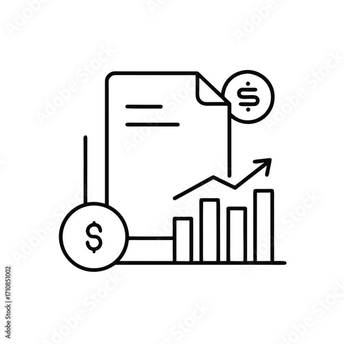 Receipt line icon set. Bill, invoice and payment vector icons. Financial document, accounting report, and money expense symbols. Simple outline for budget, tax, and checkout.