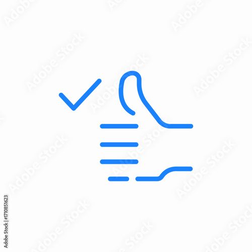 hand checklist tick icon sign vector