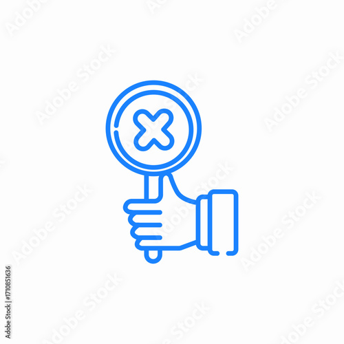 hand cross rating icon sign vector