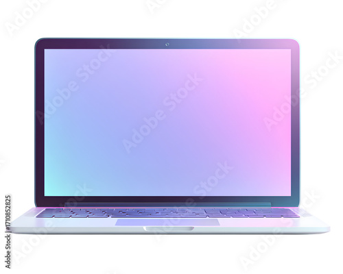  transparent background laptop mockup with a purple and blue gradient