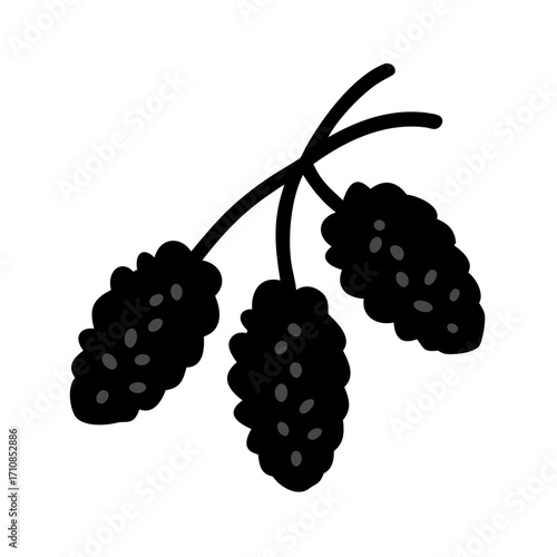 Illustration of fresh organic mulberry fruits on branch for healthy eating and natural food concept vector art