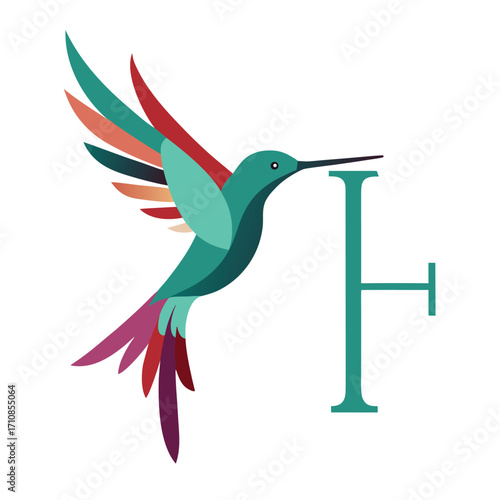 Hummingbird Wings Fluttering Mascot Design