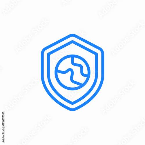protect planet icon sign vector