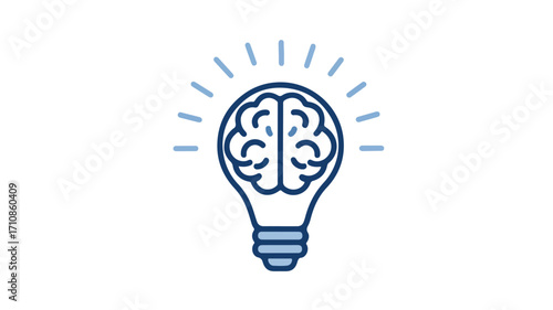 Innovative Creative Idea Concept with Light Bulb and Brain