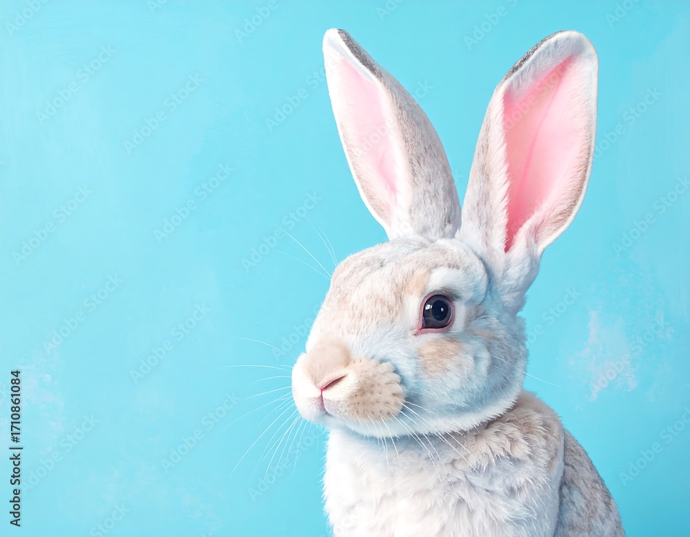 Obraz premium Close-up of a pastel rabbit