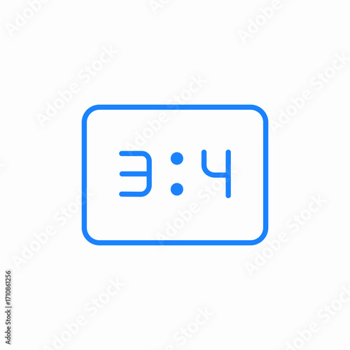 aspect ratio three four icon sign vector