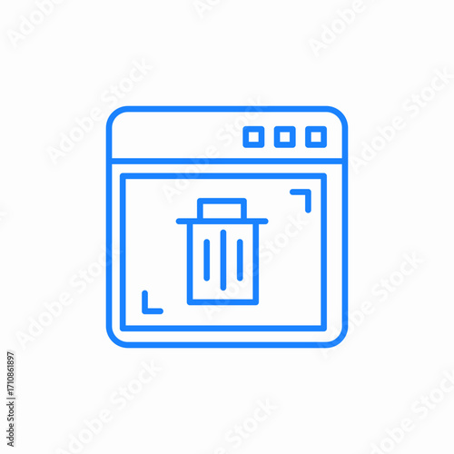 browser trash bin icon sign vector
