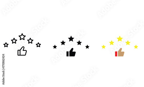 Five star rating  icons. Customer review, feedback and satisfaction symbol vector.